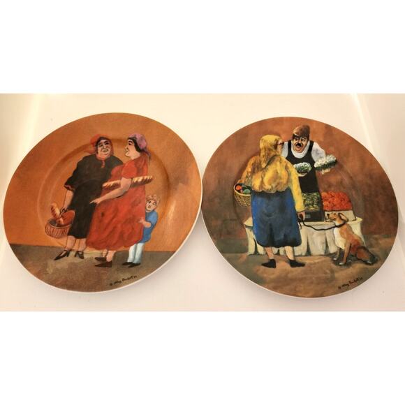 PLATES/SALAD-GUY BUFFET-TUSCAN STOREFRONT SERIES-Porcelain-Made in Germany-Set 2 - Picture 12 of 13